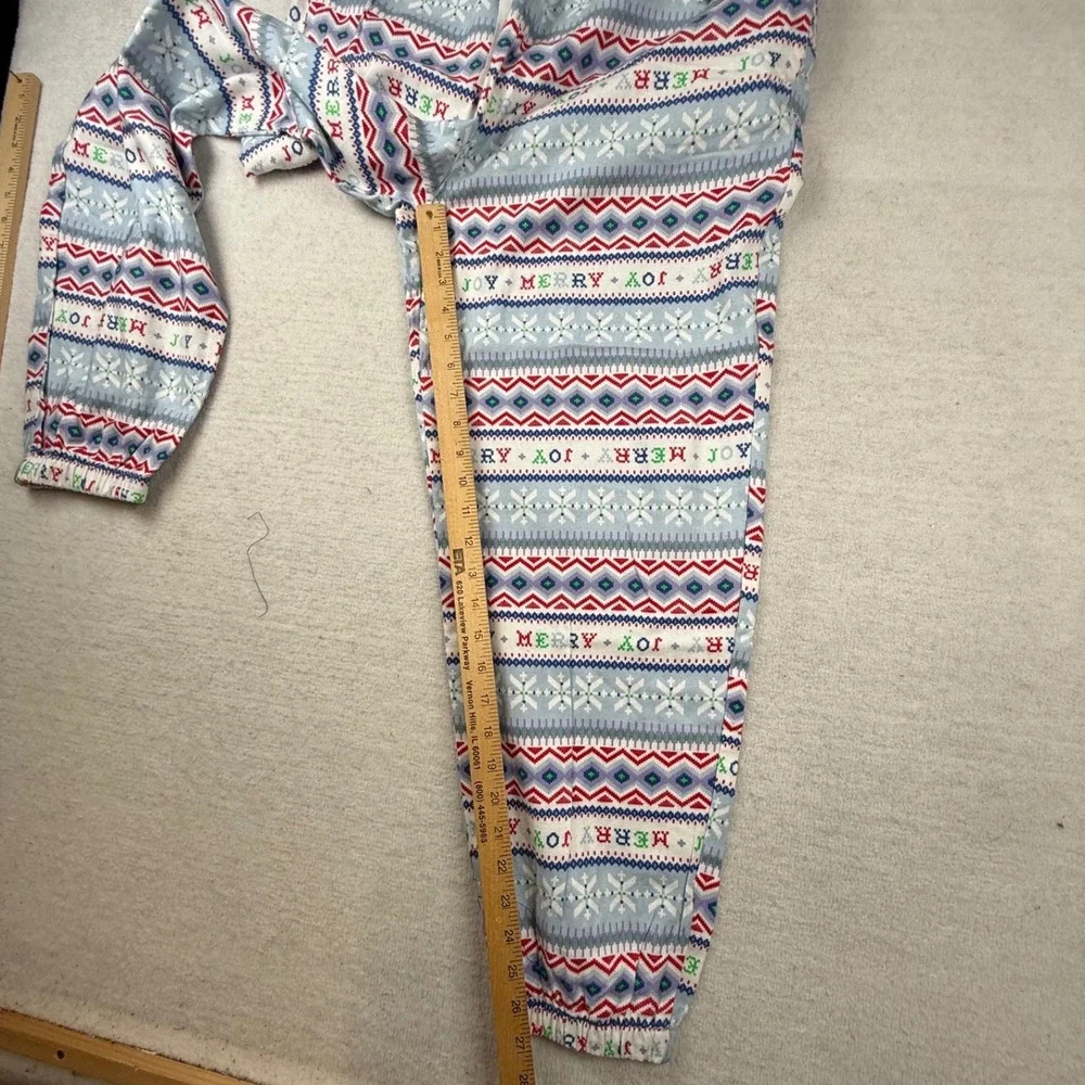 Old Navy Womens Medium Blue Fair Isle Cotton Holiday Pajama Jogger Pants NWT